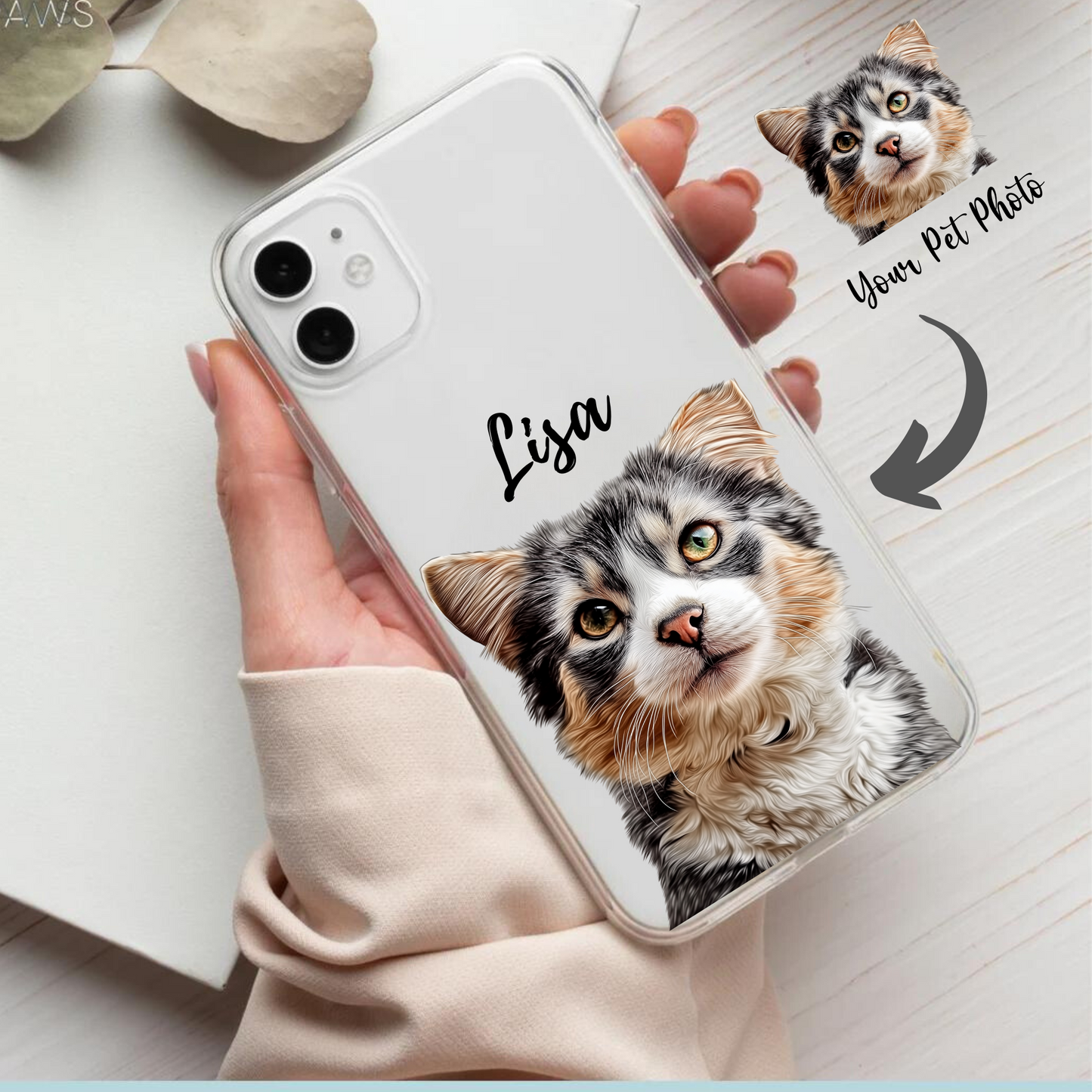 Custom Pet Photo iPhone Transparent Case